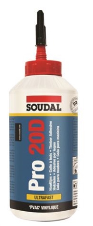 Colle à bois intérieur Soudal Pro 20D blanche 750gr